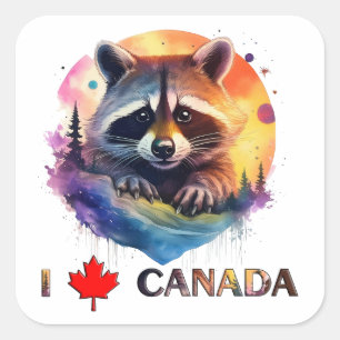 I Liebe Kanada Quadratischer Aufkleber