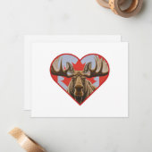 I Liebe Kanada - Stolze kanadische Elche und Ahorn Mitteilungskarte (Vorderseite/Rückseite Beispiel)