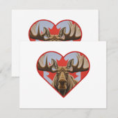 I Liebe Kanada - Stolze kanadische Elche und Ahorn Mitteilungskarte (Vorne/Hinten)