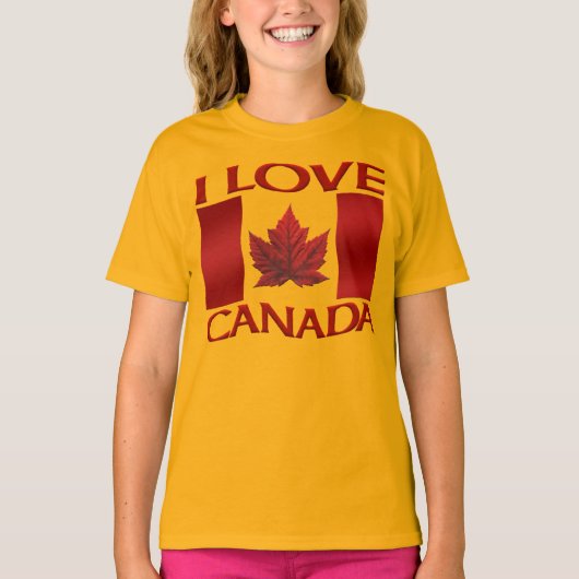 I Liebe Kanada T - Shirt Bio Girl's Canada T-Shirt (Vorderseite)