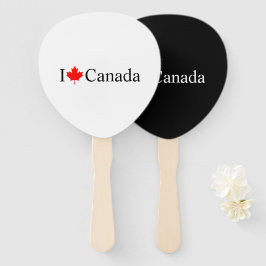 I Liebe Kanada Typografie mit Party aus rotem Ahor Fächer