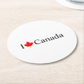 I Liebe Kanada Typografie mit Party aus rotem Ahor Runder Pappuntersetzer (Angewinkelt)