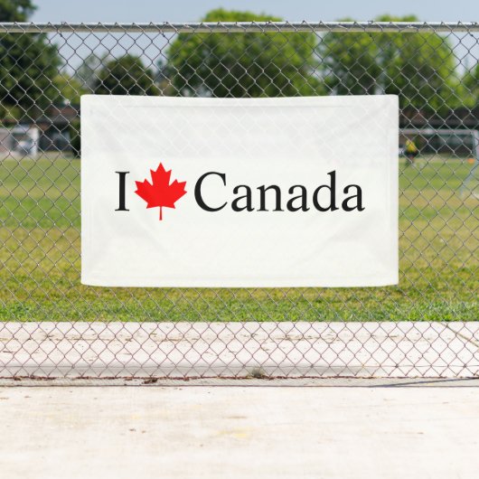 I Liebe Kanada Typografie mit rotem Ahornblatt Banner (Insitu)