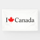 I Liebe Kanada Typografie mit rotem Ahornblatt Banner (Horizontal)
