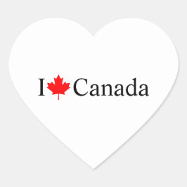 I Liebe Kanada Typografie mit rotem Ahornblatt Herz-Aufkleber