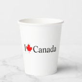 I Liebe Kanada Typografie mit rotem Ahornblatt Pappbecher (Vorderseite)
