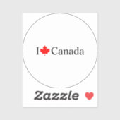 I Liebe Kanada Typografie mit rotem Ahornblatt run Aufkleber (Blatt)