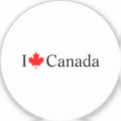 I Liebe Kanada Typografie mit rotem Ahornblatt run Aufkleber (Vorderseite)