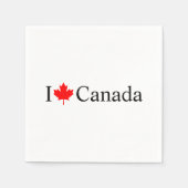 I Liebe Kanada Typografie mit rotem Ahornblatt Serviette (Vorderseite)