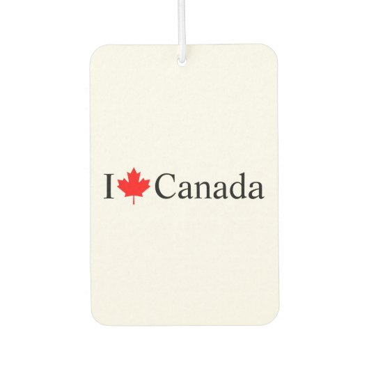 I Liebe Kanada Typografie mit rotem Ahornblatt wei Autolufterfrischer (Vorderseite)