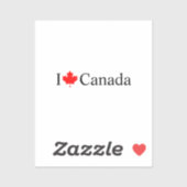 I Liebe Kanadas Typografie Rotapfelblatt Aufkleber (Blatt)