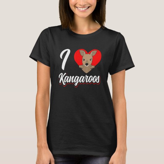 I Liebe Kangaroos Animal Kangaroo Australien T-Shirt (Vorderseite)