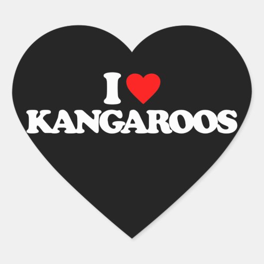 I LIEBE KANGAROOS Herz-Aufkleber (Vorderseite)
