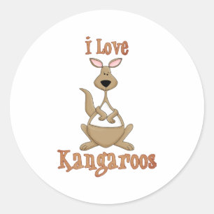 I Liebe Kangaroos Runder Aufkleber