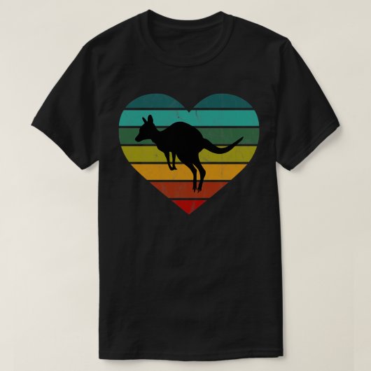 I Liebe Kangaroos Wallaby Retro Herz T-Shirt (Design vorne)