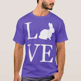 I Liebe Kaninchen Helle Silhouette Weiß  T-Shirt