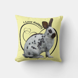 I Liebe Kaninchen Kissen (hellgelb)