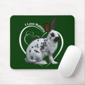 I Liebe Kaninchen Mousemat (dunkelgrün) Mousepad (Mit Mouse)