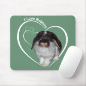 I Liebe Kaninchen Mousemat (grün) Mousepad (Mit Mouse)