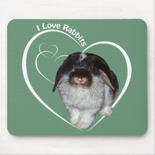 I Liebe Kaninchen Mousemat (grün) Mousepad