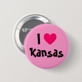 I Liebe Kansas Button (Vorne & Hinten)