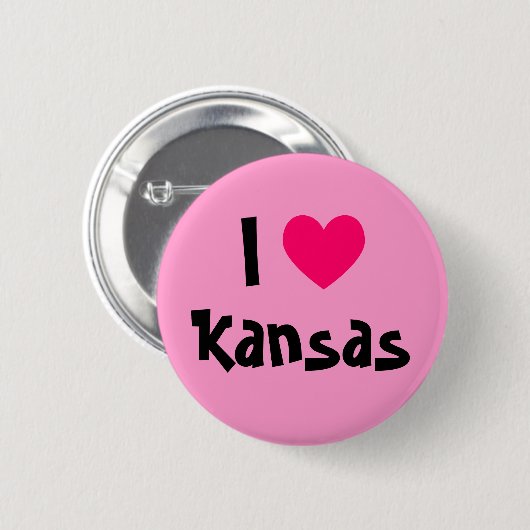 I Liebe Kansas Button (Vorne & Hinten)
