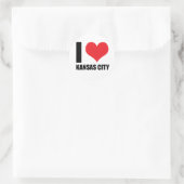 I Liebe Kansas City Runder Aufkleber (Tasche)