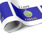 I Liebe Kansas Geschenkpapier (Rolleneckpunkt)