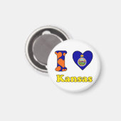 I Liebe Kansas Magnet (Vorderseite/Rückseite)