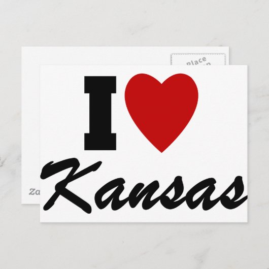 I Liebe Kansas Postkarte (Vorne/Hinten)