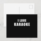 I Liebe Karaoke - Geschenk singen Postkarte (Vorne/Hinten)