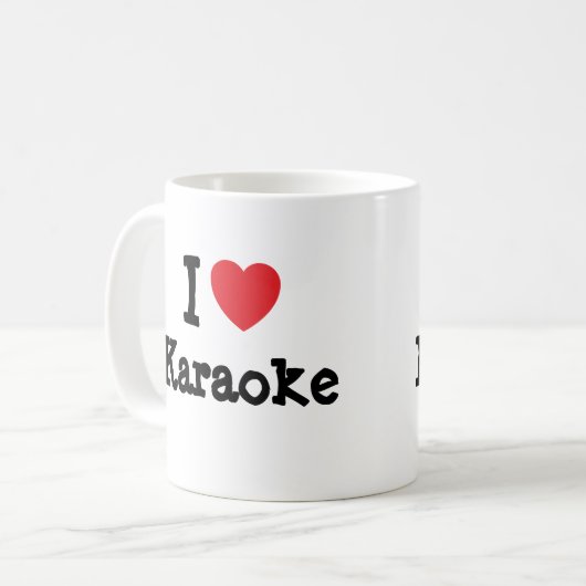 I Liebe Karaoke Herz Brauch personalisiert Kaffeetasse (Vorderseite Links)