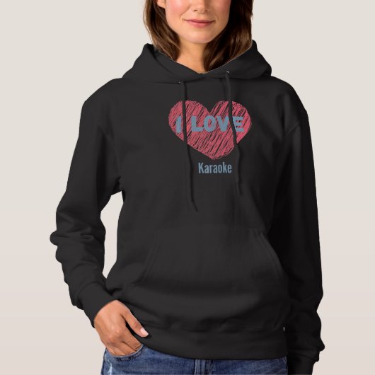 I Liebe Karaoke Herz Image Hobby oder Hobbyist Hoodie (Vorderseite)