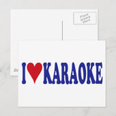 I Liebe Karaoke Postkarte (Vorne/Hinten)