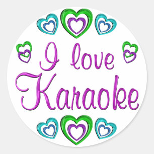 I Liebe-Karaoke Runder Aufkleber