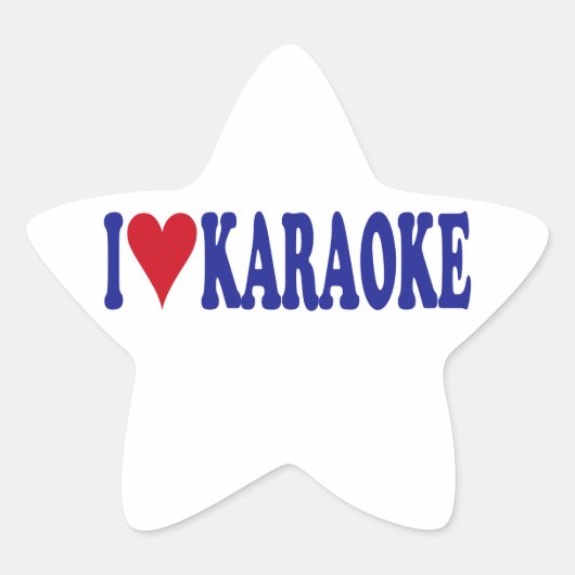I Liebe Karaoke Stern-Aufkleber (Vorderseite)