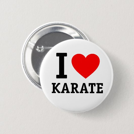 I Liebe Karate Button (Vorne & Hinten)
