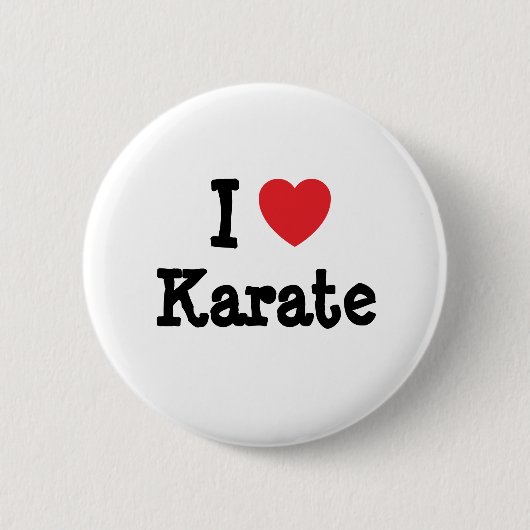 I Liebe Karate Herz Brauch personalisiert Button (Vorderseite)
