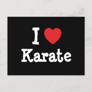 I Liebe Karate Herz Brauch personalisiert Postkarte