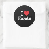 I Liebe Karate Herz Brauch personalisiert Runder Aufkleber (Tasche)