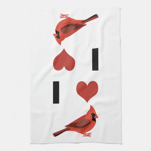 I LIEBE KARDINAL GESCHIRRTUCH (Vertikal)