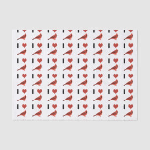 I LIEBE KARDINAL SEIDENPAPIER