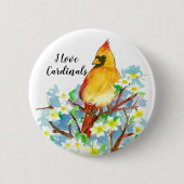 I Liebe Kardinal Staat Bird of Virginia Button (Vorderseite)