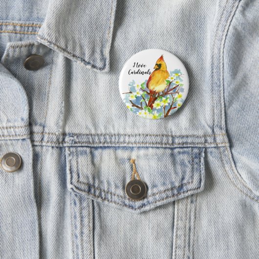 I Liebe Kardinal Staat Bird of Virginia Button (Beispiel)