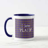 I Liebe Kariert- Blau Tasse (Links)