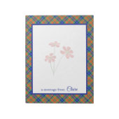 I Liebe Kariert- Blaue und orange Tartan-Meldung Notizblock (Rotiert)