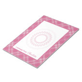 I Liebe Kariert Rosa Border & Blume Medallion Notizblock (angewinkelt)