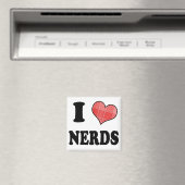 I Liebe (Kariertes Herz) Nerds Magnet (In Situ (Geschirrspüler))