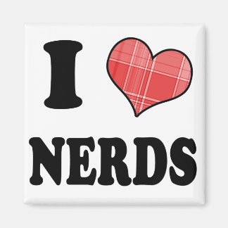 I Liebe (Kariertes Herz) Nerds Magnet