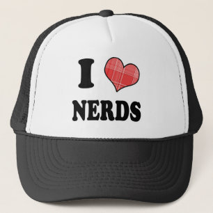 I Liebe (Kariertes Herz) Nerds Truckerkappe